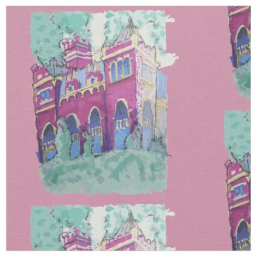 Lila Schloss in Budapest Stoff (Nahaufnahme)