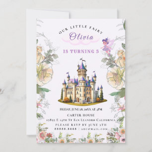 Lila Schloss Messe Geburtstag Thema mit Märchen Einladung