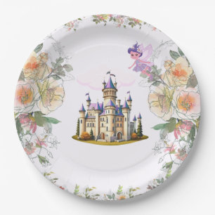 Lila Schloss Messe Geburtstag Thema mit Märchen Pappteller