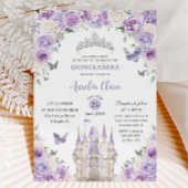 Lila Schloss Quinceañera XV Einladung