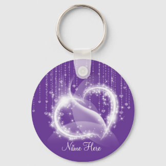 Lila Schlüsselanhänger Funkelnd Hearts