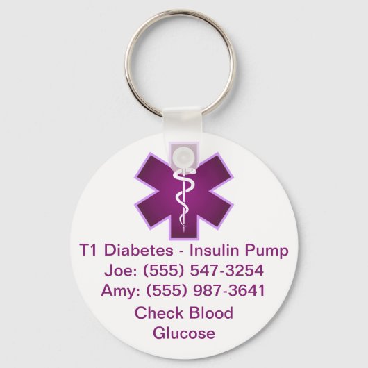 Lila Schlüsselanhänger für benutzerdefinierte medi (Vorderseite)