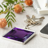 Lila Schlüsselanhänger Square Amethyst (Seite)