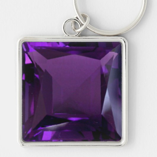Lila Schlüsselanhänger Square Amethyst (Vorne)