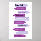 Lila Schmerzzeichen Poster (Vorne)