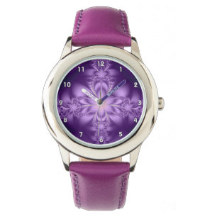 Lila Schmetterblume Armbanduhr