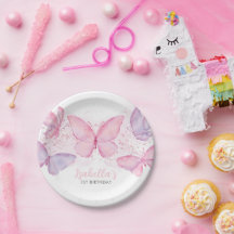 Lila Schmetterling 1. Geburtstag Party Girl