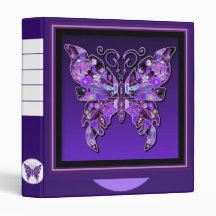 Lila Schmetterling 31 3 Ring Binder
