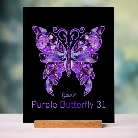 Lila Schmetterling 31 Acrylschild (Neutral)