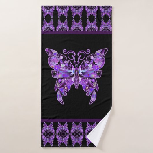 Lila Schmetterling 31 Badehandtuch (Badehandtuch)