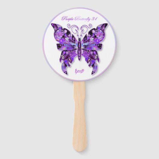 Lila Schmetterling 31 Fächer (Rückseite)