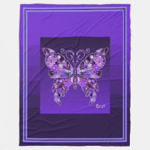 Lila Schmetterling 31 Fleece Blanket