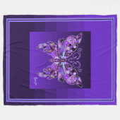 Lila Schmetterling 31 Fleece Blanket (Vorderseite (Horizontal))