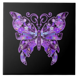 Lila Schmetterling 31 Fliese