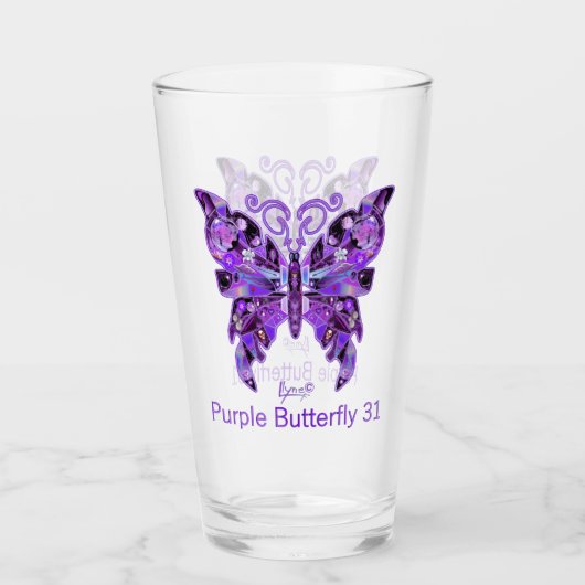 Lila Schmetterling 31 Glas (Vorderseite)