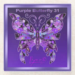 Lila Schmetterling 31 Glasuntersetzer