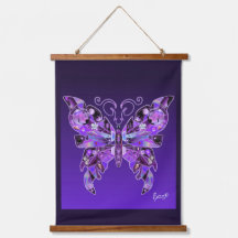 Lila Schmetterling 31 hängende Wandteppiche