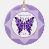 Lila Schmetterling 31 Keramik Ornament (Hinten)