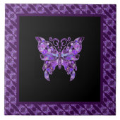 Lila Schmetterling 31 Keramiken Tile Fliese (Vorderseite)