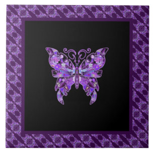 Lila Schmetterling 31 Keramiken Tile Fliese
