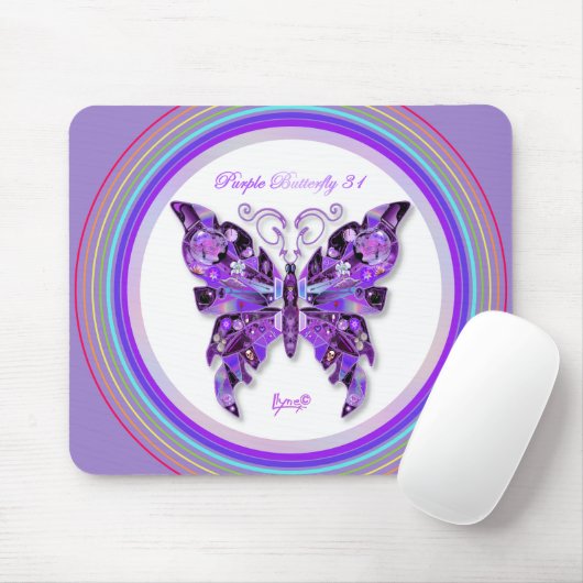 Lila Schmetterling 31 Mauspad (Mit Mouse)