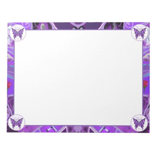 lila Schmetterling 31 Notizblock (Vorderseite)