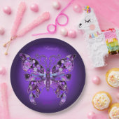 Lila Schmetterling 31 Papier-Teller Pappteller (Party)