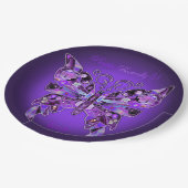 Lila Schmetterling 31 Papier-Teller Pappteller (Schrägansicht)
