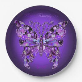 Lila Schmetterling 31 Papier-Teller Pappteller