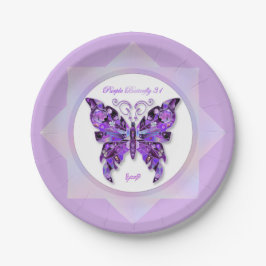 Lila Schmetterling 31 Papier-Teller Pappteller