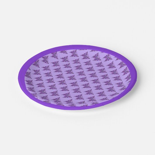 Lila Schmetterling 31 Papier-Teller Pappteller (Schrägansicht)