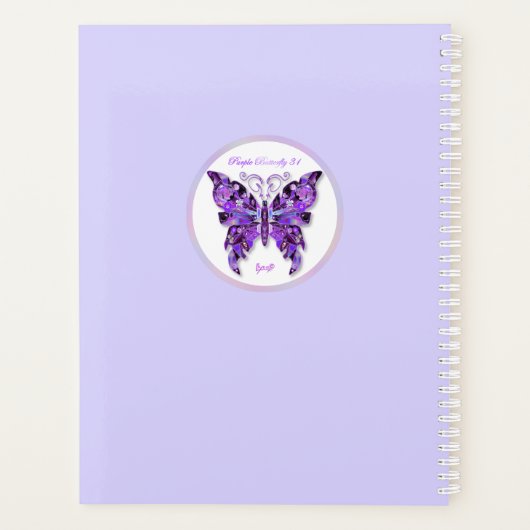Lila Schmetterling 31 Planer (Rückseite)