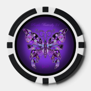 Lila Schmetterling 31 Pokerchips