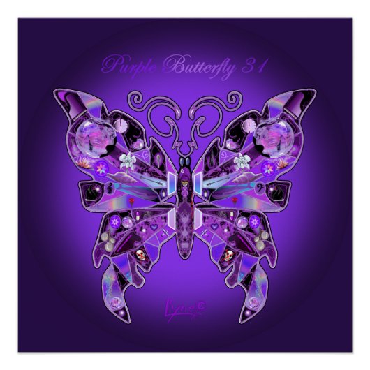 Lila Schmetterling 31 Poster (Vorderseite)