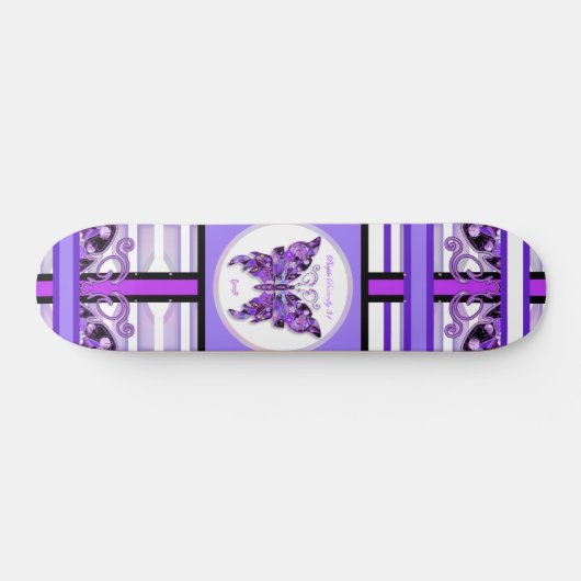 Lila Schmetterling 31 Skateboard (Horizontal)