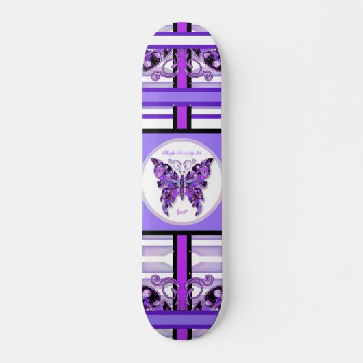 Lila Schmetterling 31 Skateboard (Vorne)