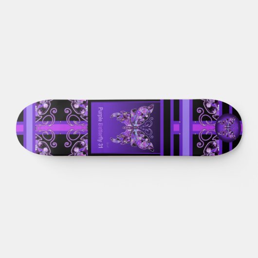 Lila Schmetterling 31 Skateboard (Horizontal)