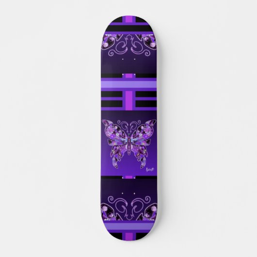 Lila Schmetterling 31 Skateboard (Vorne)