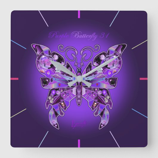 Lila Schmetterling 31 Uhr (Vorderseite)