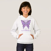 Lila Schmetterling 31 weich Hoodie (Vorne ganz)
