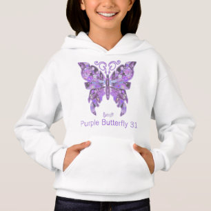 Lila Schmetterling 31 weich Hoodie