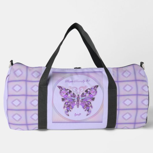 Lila Schmetterling 3 Duffle Bag (Vorderseite)