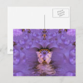 Lila Schmetterling Abstrakt Postkarte (Vorne/Hinten)