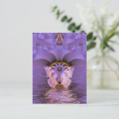 Lila Schmetterling Abstrakt Postkarte (Stehend Vorderseite)