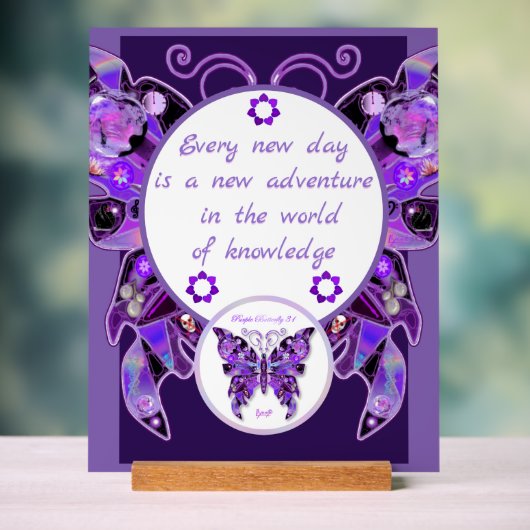 lila Schmetterling Acrylschild (Neutral)