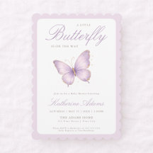 Lila Schmetterling auf dem Weg Coquette Babyparty