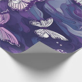Lila Schmetterling auf Wasser Geschenkpapier (Ecke)
