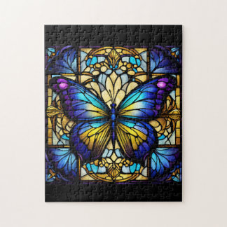 Lila Schmetterling aus Hartglas Puzzle