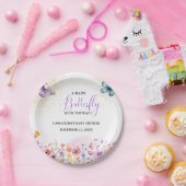 Lila Schmetterling Baby Dusche Pappteller (Party)