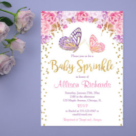 Lila Schmetterling-Babysprinkett Einladung